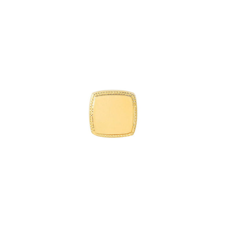 Gold Finish Brite Square Bead Edge Polish Tie Tack