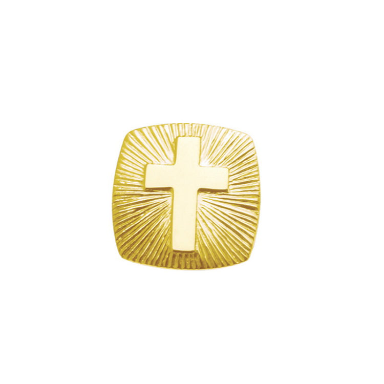 Gold Finish Cross With Starburst Tie Tack