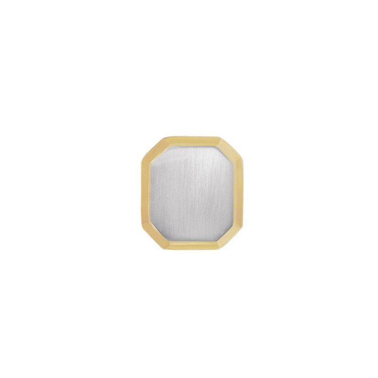 Rhodium Finish & Gold Finish Cut Corner Rectangle Tie Tack