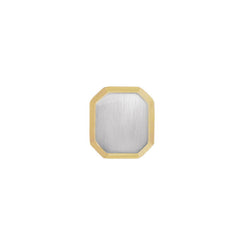 Rhodium Finish & Gold Finish Cut Corner Rectangle Tie Tack