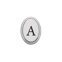 Rhodium Finish Initial W/Black Epoxy 'A' Tie Tac