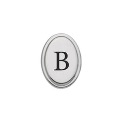 Rhodium Finish Initial W/Black Epoxy 'B' Tie Tac
