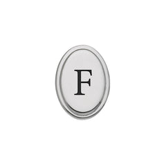 Rhodium Finish Initial W/Black Epoxy 'F' Tie Tac