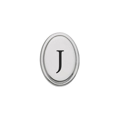 Rhodium Finish Initial W/Black Epoxy 'J' Tie Tac