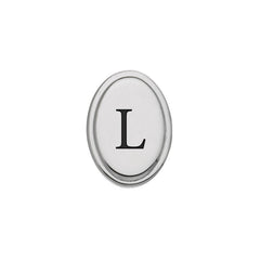 Rhodium Finish Initial W/Black Epoxy 'L' Tie Tac