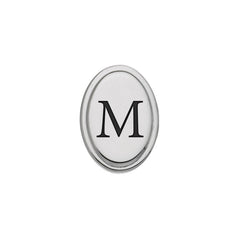 Rhodium Finish Initial W/Black Epoxy 'M' Tie Tac