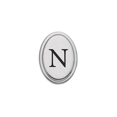 Rhodium Finish Initial W/Black Epoxy 'N' Tie Tac