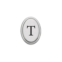 Rhodium Finish Initial W/Black Epoxy 'T' Tie Tac