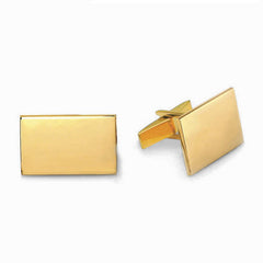 14K Tellow Gold Rectangle Polished Cufflinks