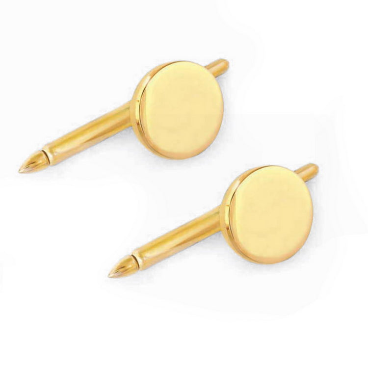 4 pc 14K Yellow Gold Round Plain Polished Stud Set