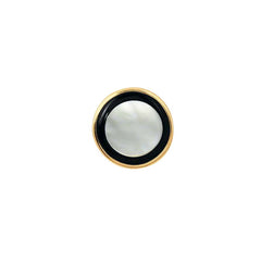 14K Yellow Gold Round Tie Tack With Mop & Onyx Stone