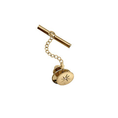 14K Yellow Gold Round Tie Tack W/.01 Cttw Diamond