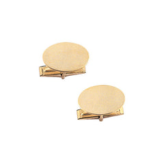 14K Yellow Gold Small Oval Polished Cufflinks