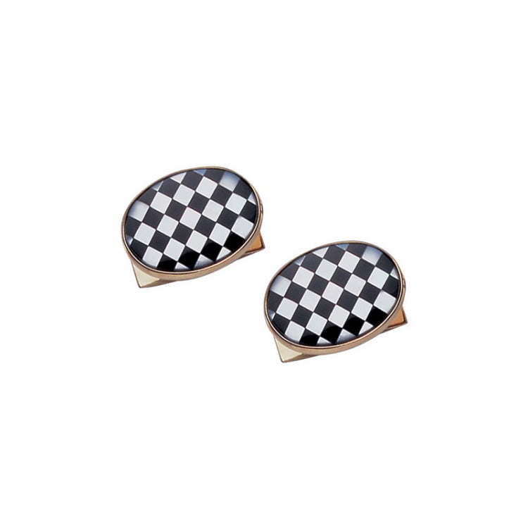 14K Yellow Gold Oval 18X13mm Onyx & MOP Cufflinks