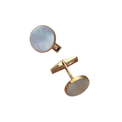 14K Round Mother of Pearl Cufflinks