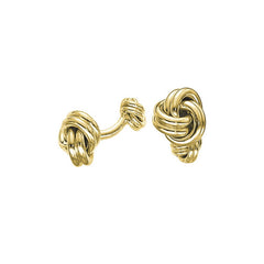 14K Yellow Gold Love Knot Cufflinks W/Large & Small Knot
