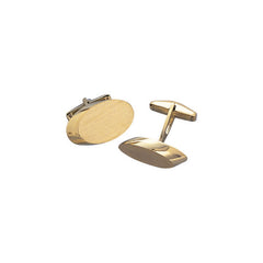 14K Yellow Gold Oval Wedge Cufflinks