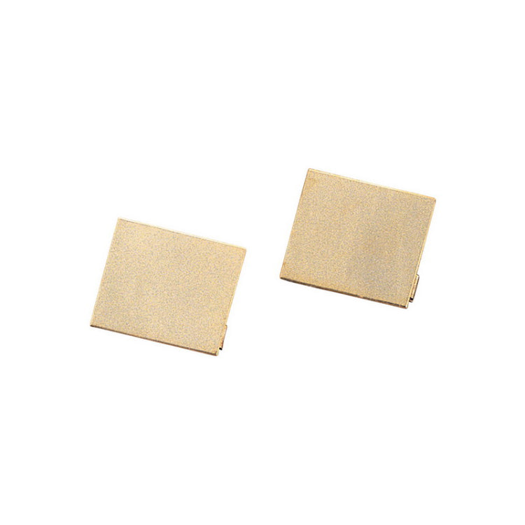 14K Yellow Gold Large Rectangle Polished Cufflinks