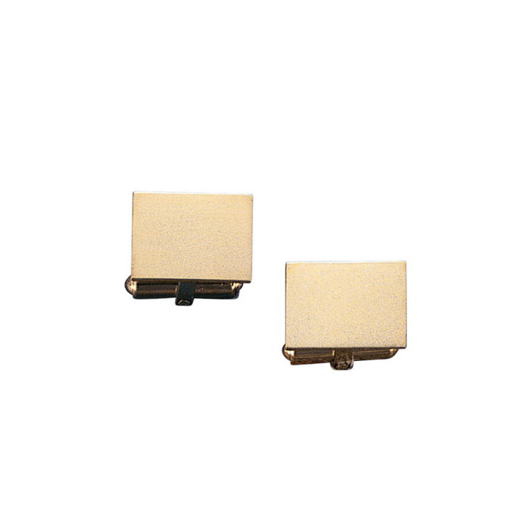 14K Yellow Gold Small Rectangule Polished Cufflinks