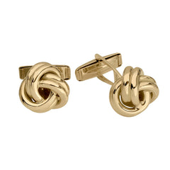 14K Yellow Gold Large Love Knot Cufflinks with Action