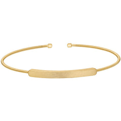 Gold finish sterling silver cable cuff bracelet name plate