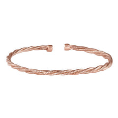 Rose gold finish sterling silver twisted cable cuff bracelet