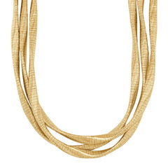 Gold Finish Sterling Silver Loosely Twisted Three Cable Necklace - Adjustable 16"-18