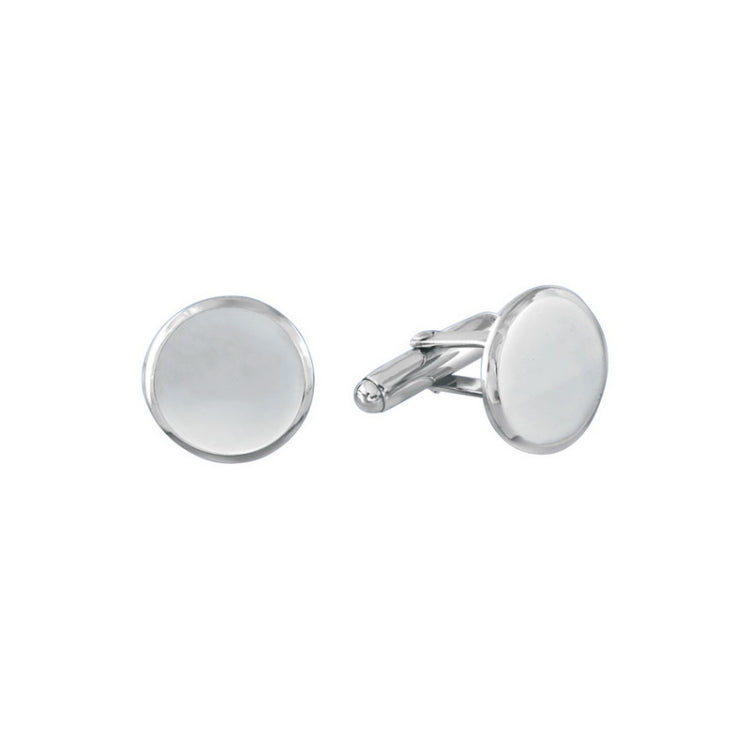 Sterling Silver Polished Cufflinks W/Bevel Edge