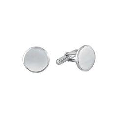 Sterling Silver Polished Cufflinks W/Bevel Edge