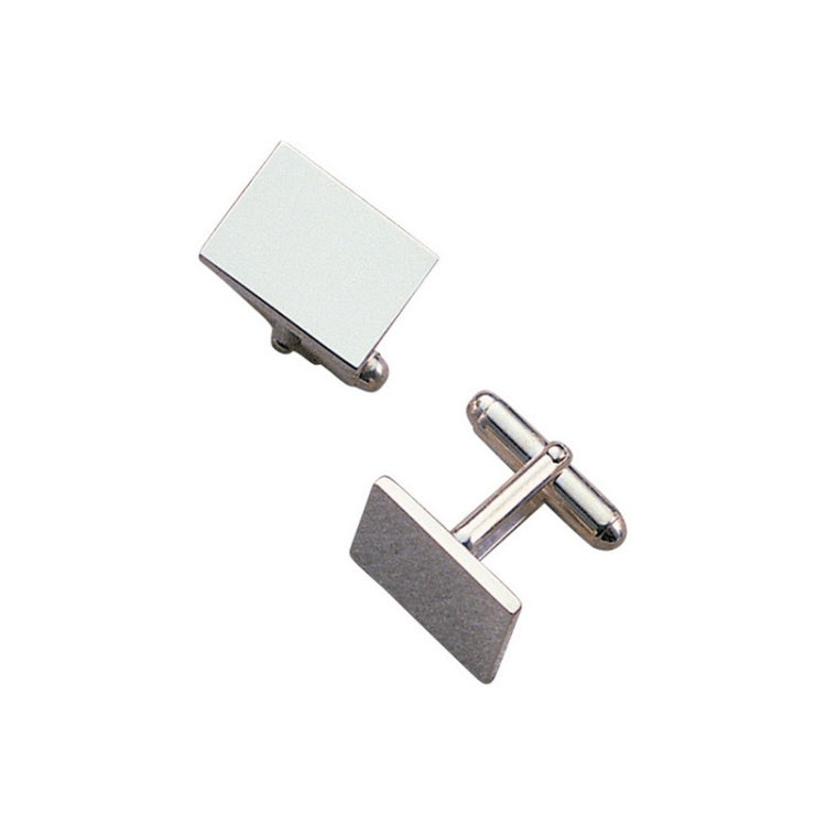 Sterling Silver Polished Rectangle Cufflinks