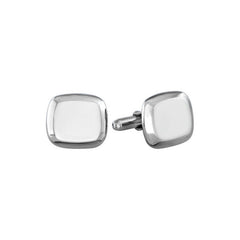 Sterling Silver Thick Bevel Edge Cushion Polished Cufflinks