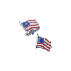 Sterling Silver USA Flag Cufflinks