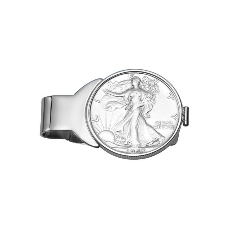 Walking Liberty Half Dollar Sterling Silver Money Clip