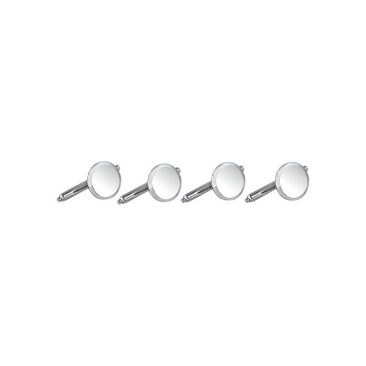 4-pcs Sterling Silver Polished Stud Set W/Bevel Edge