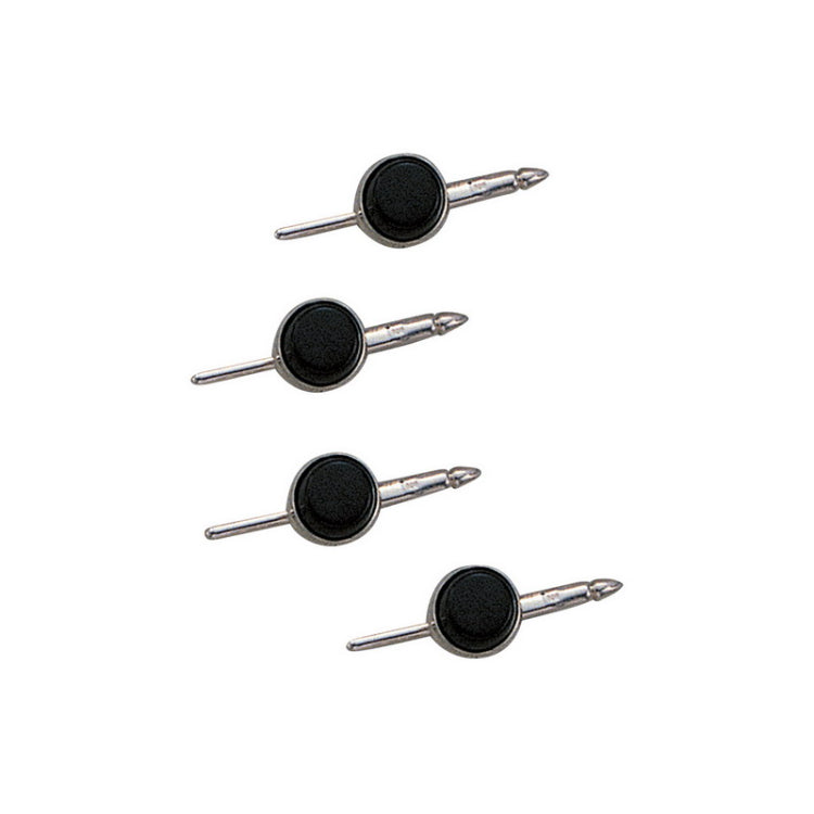 4-pc Sterling Silver Round Stud set W/ Onyx