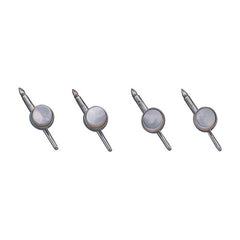 4-pc Sterling Silver Round Mother Of Pearl Stud Set