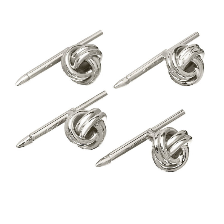 4-pc Sterling Silver Knot Stud Set