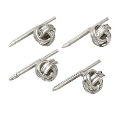 4-pc Sterling Silver Knot Stud Set