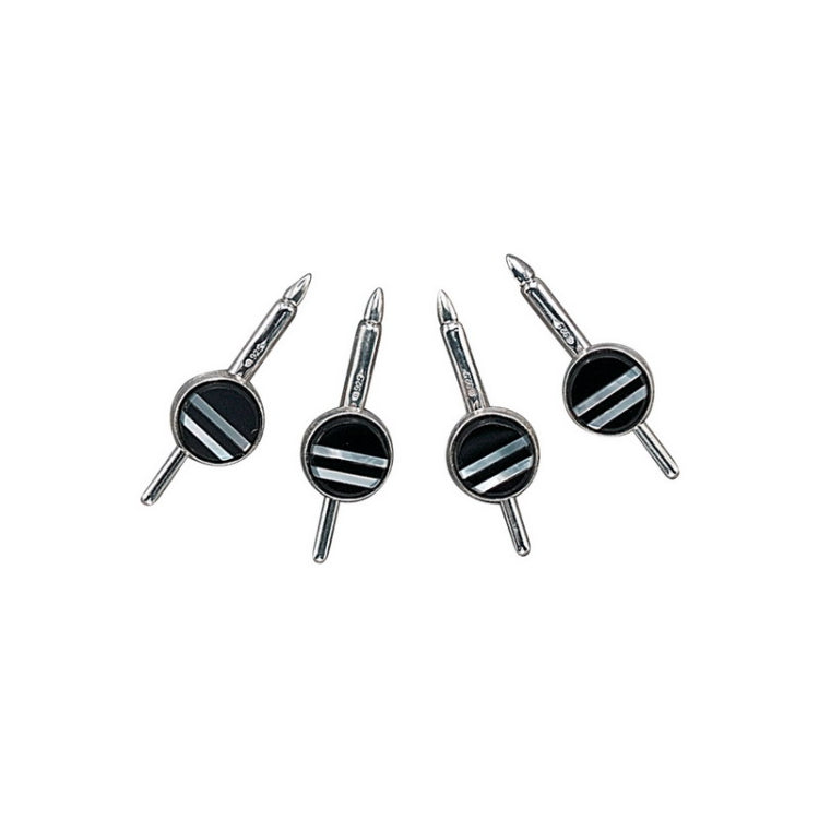 4-pc Sterling Silver Stud Set W/Onyx & MOP Stripes