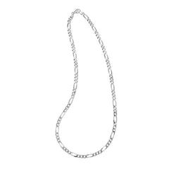 Rhodium Finished Sterling Silver 5mm Figaro Chain - 20