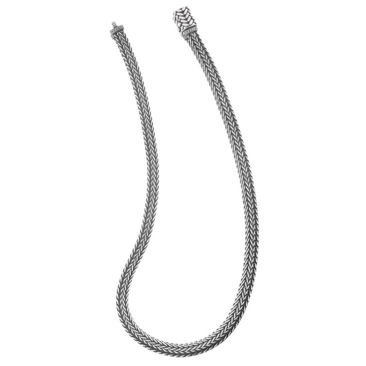 Black Rhodium Finished Sterling Silver Woven Link Chain - 20