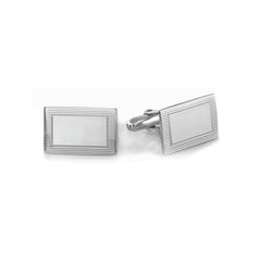 Sterling Silver Rectangle Engine-Turned Cufflinks