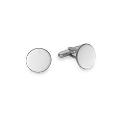 Sterling Silver Round Plain Polished Cufflinks