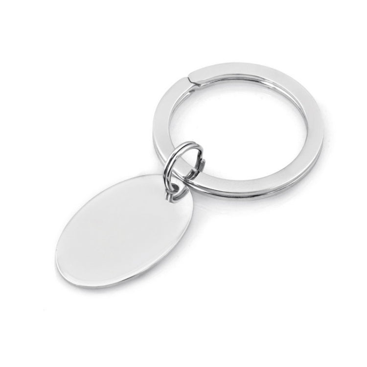 Sterling Silver Plain Polished Oval Key Ring