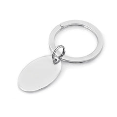 Sterling Silver Plain Polished Oval Key Ring