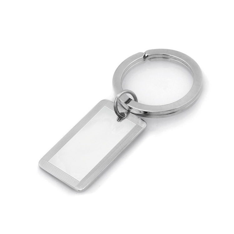 Sterling Silver Key Ring, Engine-Turned
