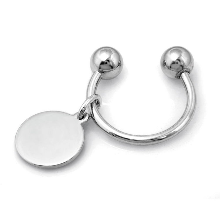 Sterling Silver Screwball Key Ring W/3/4 Round Tag