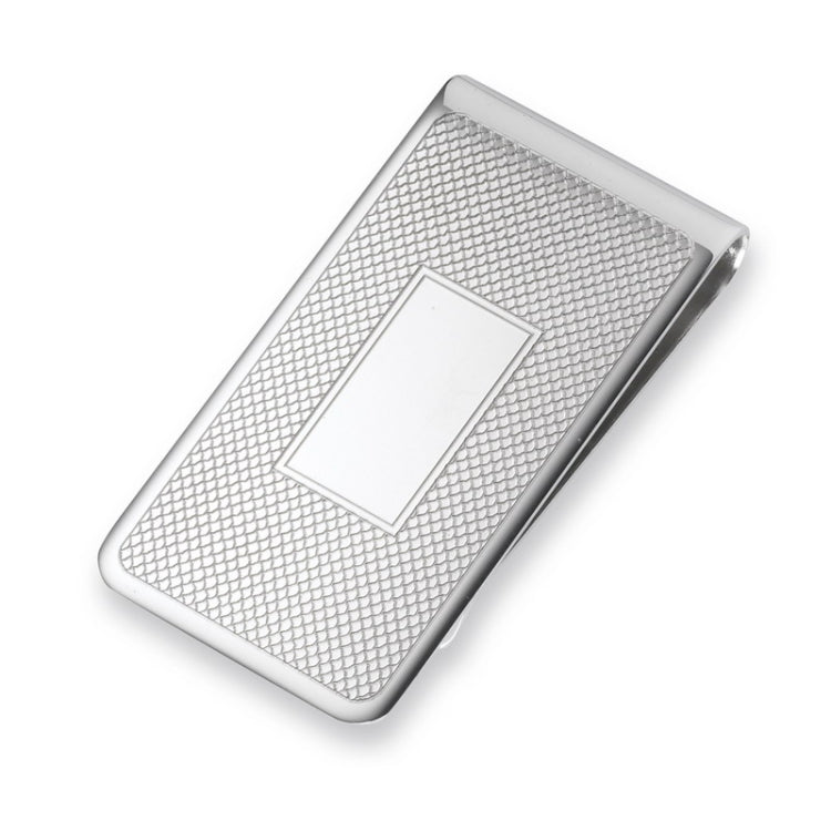 1 Sterling Silver Engine-Turned Barley Corn Money Clip