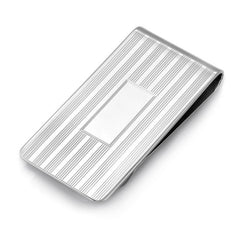 Sterling Silver Hinged Engine-Turned Money Clip