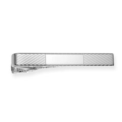 Sterling Silver Polished Engine-Turned Tie Bar